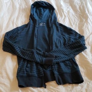 Large blue stripe Pact Organic hoodie